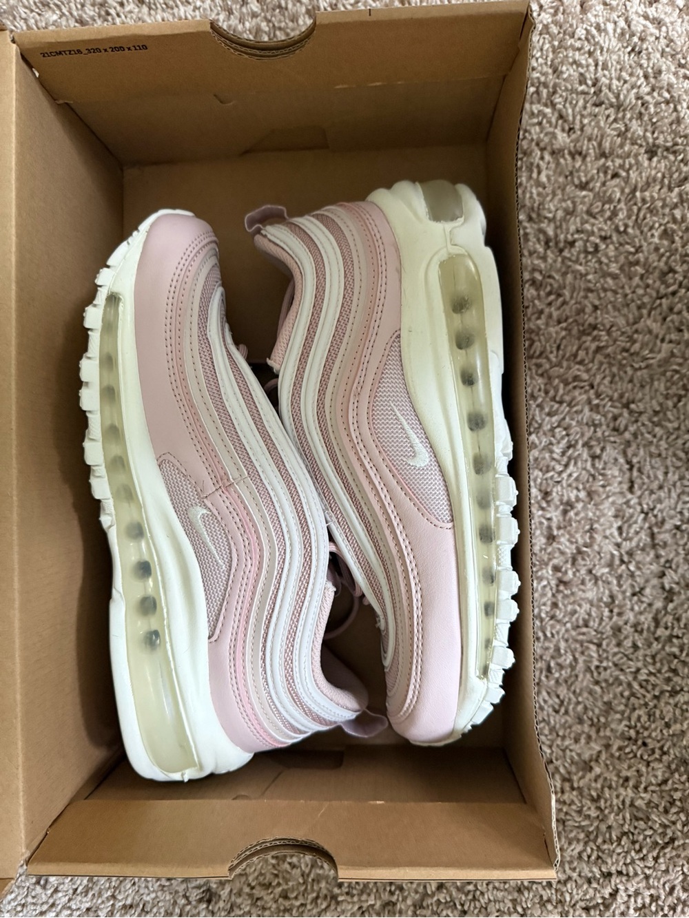 Nike Kids Pink and White Air Max 97 Sneakers